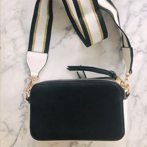 Black white and gold bag